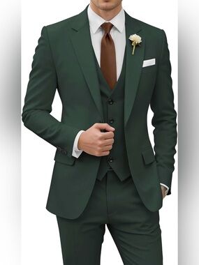 Men's 3 Piece Suit Men Slim Fit Wedding Suits  - Classic Formal Blazer & Vest